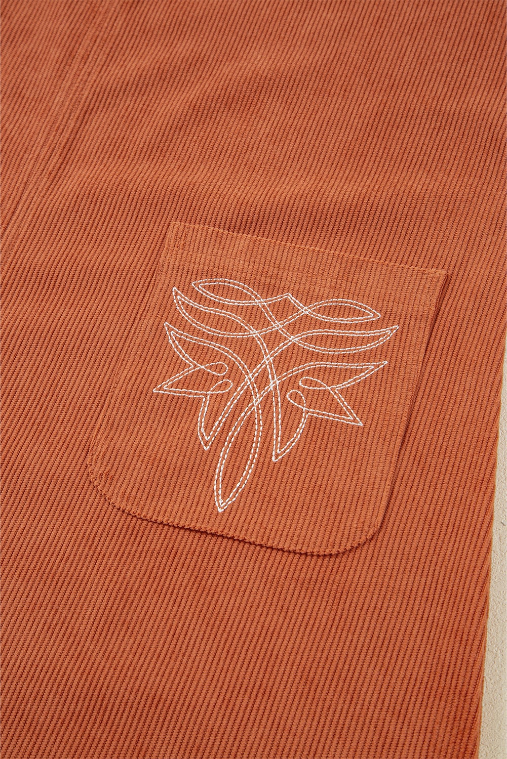 Gold Flame Corduroy Western Embroidered Patched Pocket Shift Sleeveless Mini Dress