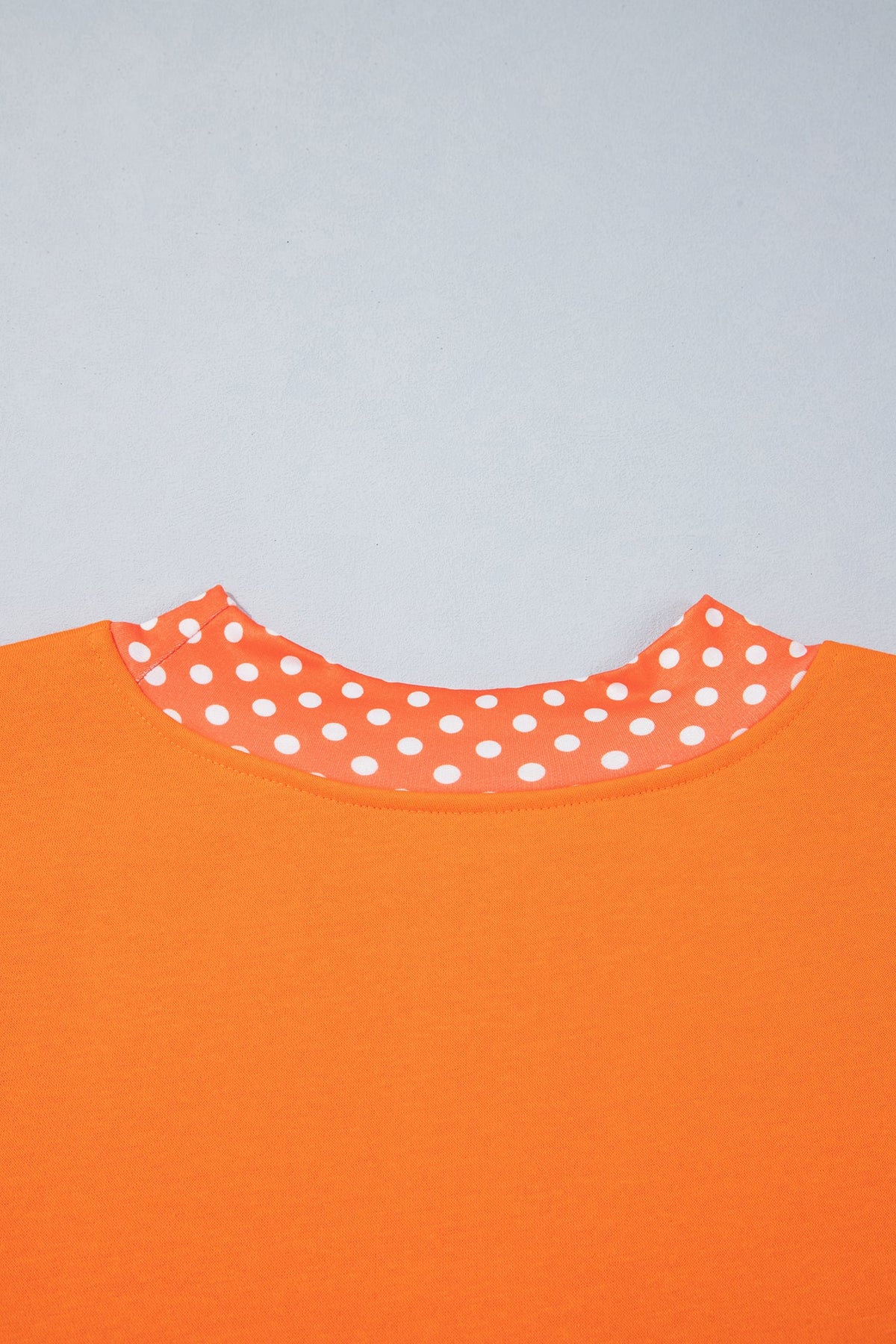 Grapefruit Orange Casual Polka Dot Patchwork Letter Graphic Plus Size Sweatshirt