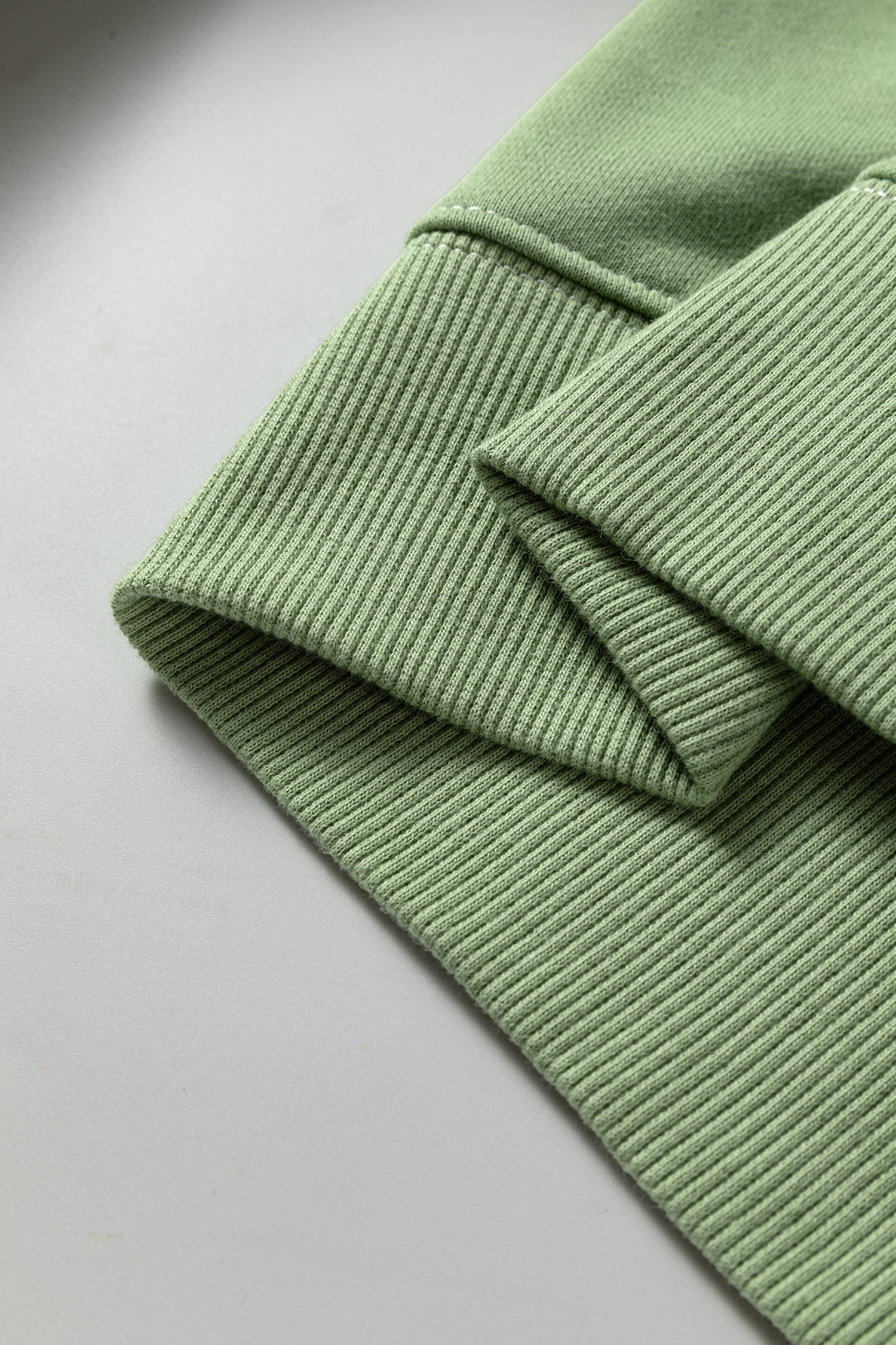 Grass Green Colorblock Henley High Low Oversize Sweatshirt