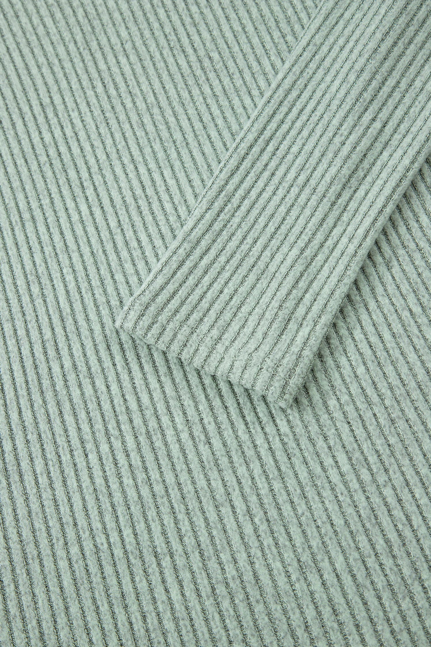 Grass Green Ribbed Notched Neck Knit Long Sleeve Leggings Two Pieces Lounge Set