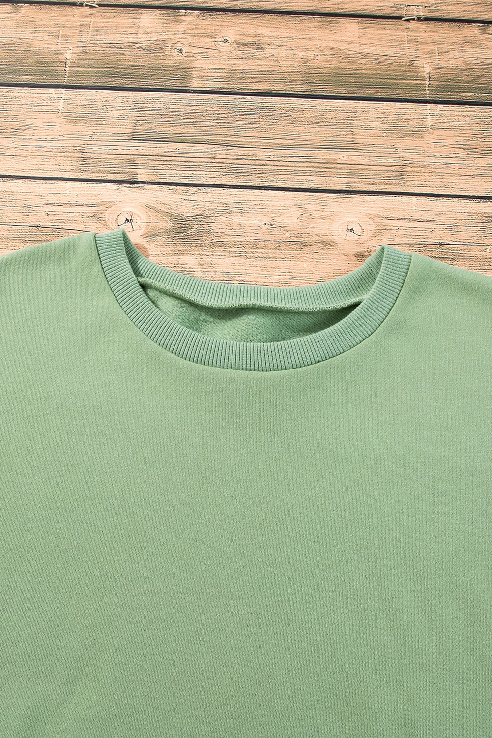 Grass Green Solid Fleece Lined Drop Shoulder High Low Sweatshirt