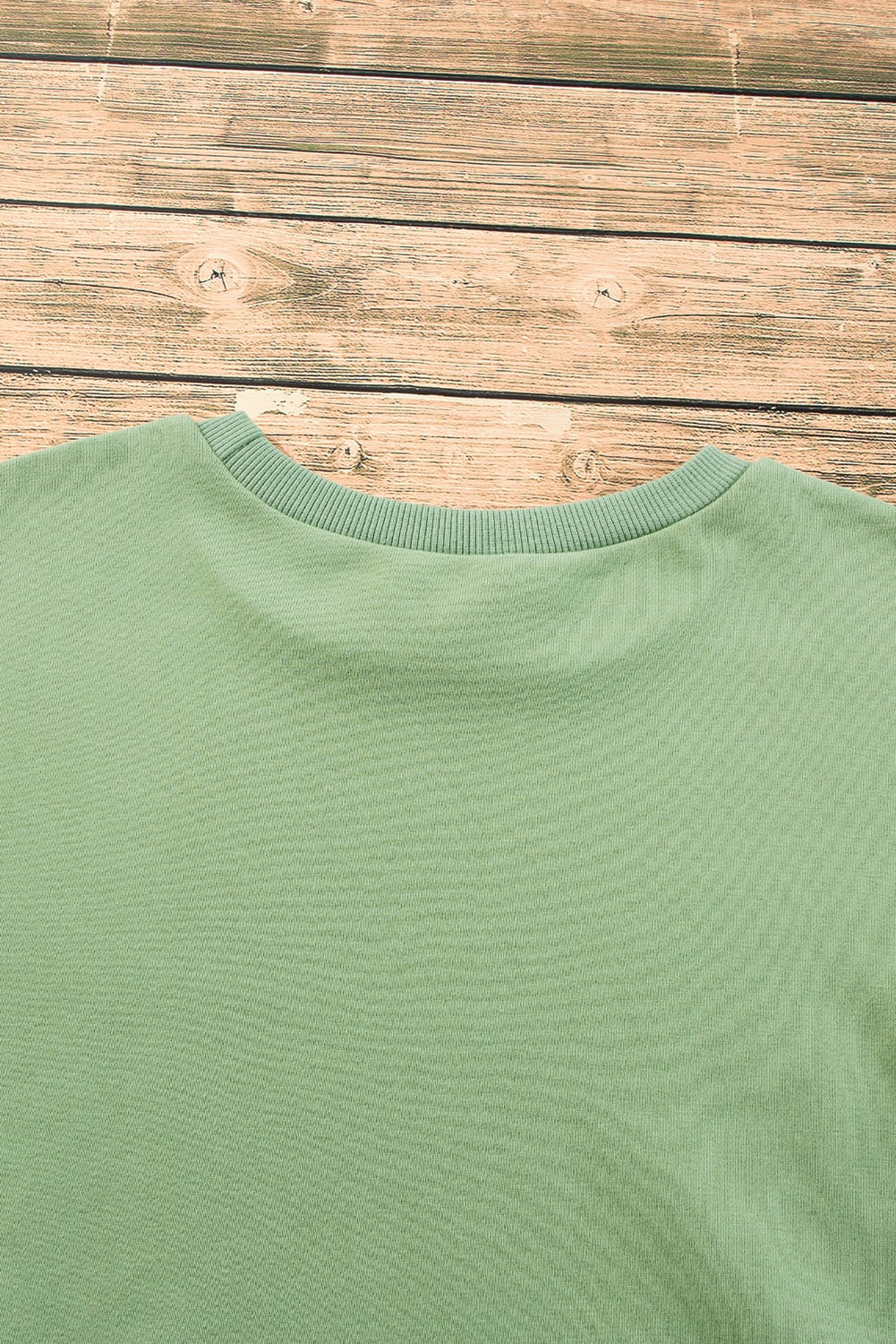 Grass Green Solid Fleece Lined Drop Shoulder High Low Sweatshirt