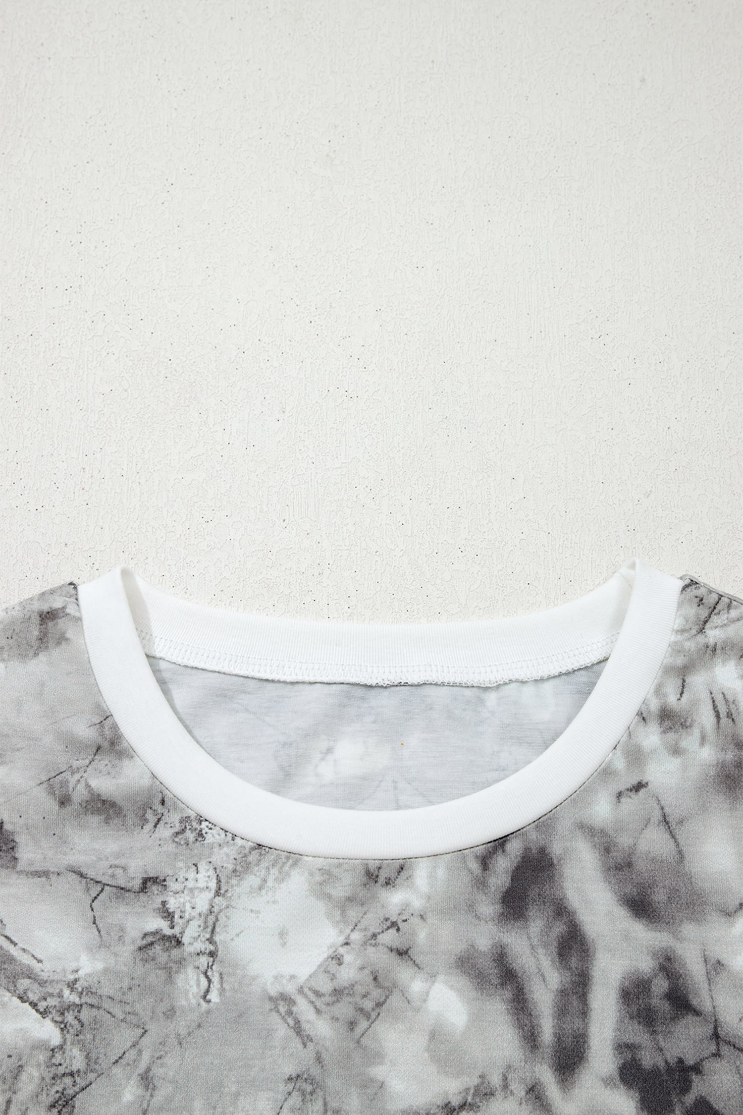 Gray Abstract Woodland Print Slim Fitted T Shirt