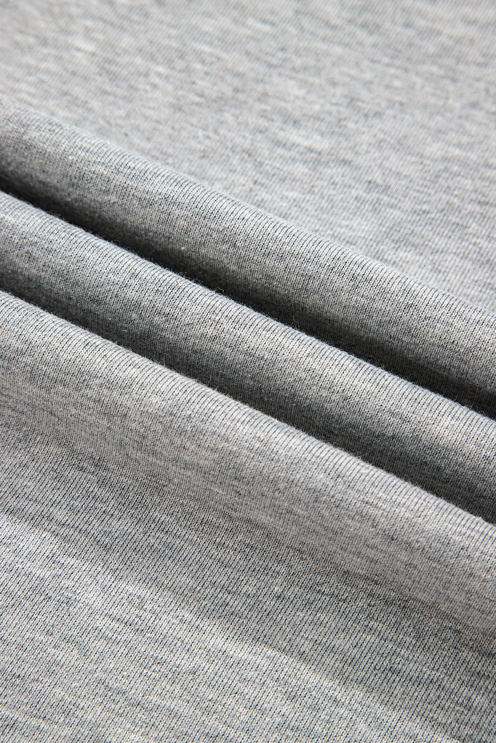 Gray Varsity Stripe Patchwork Puff Sleeve Pullover Drawstring Wide Leg Pant Set