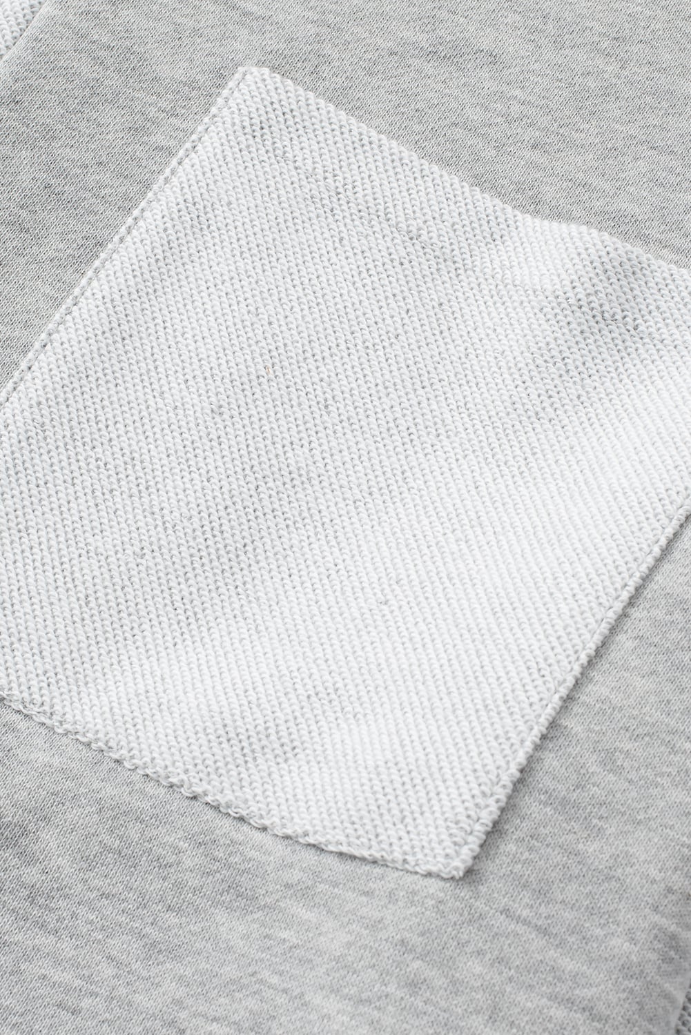 Gray Contrast Patchwork Double Chest Pocket Top