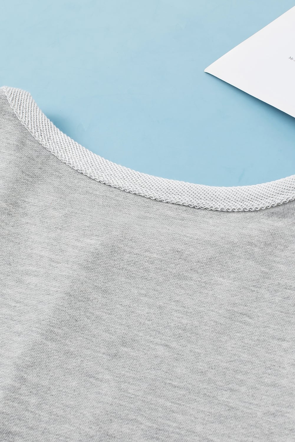 Gray Contrast Patchwork Double Chest Pocket Top