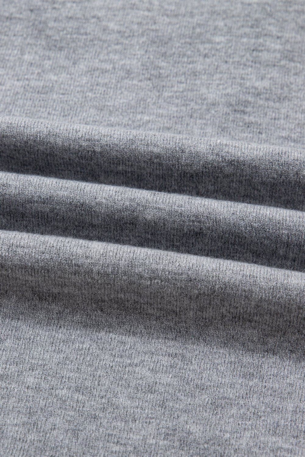 Gray Contrast Striped Trim V Neck Varsity Sweater