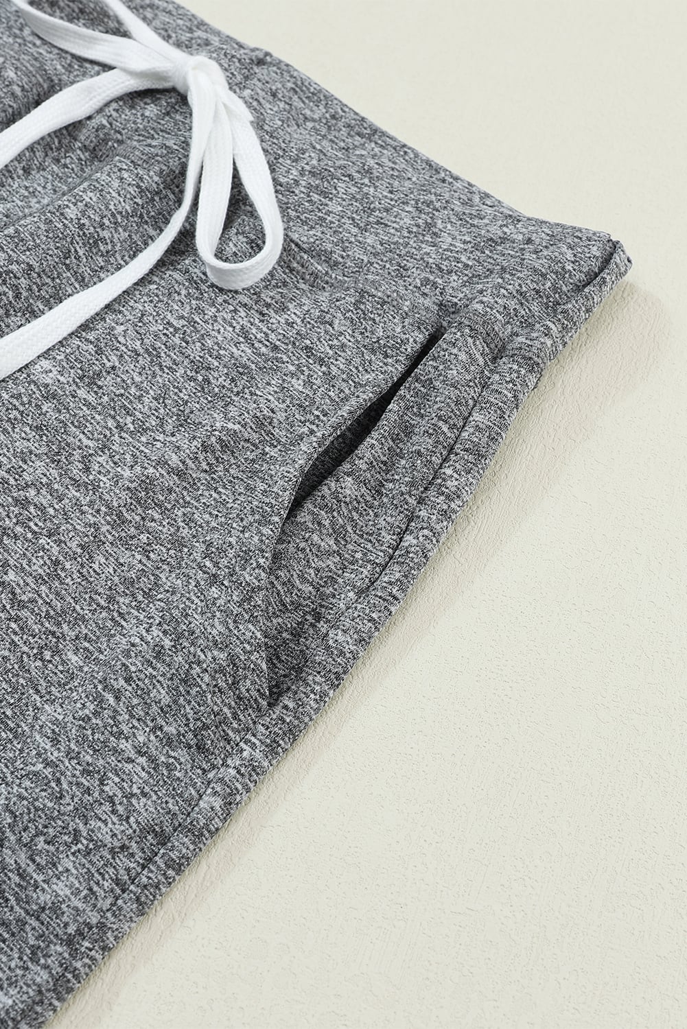 Gray Drawstring Elastic Waistband Pocketed Joggers