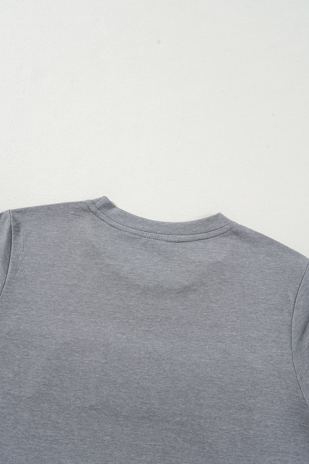 Gray Easter Egg HOPPY Chenille Patched Pattern T Shirt
