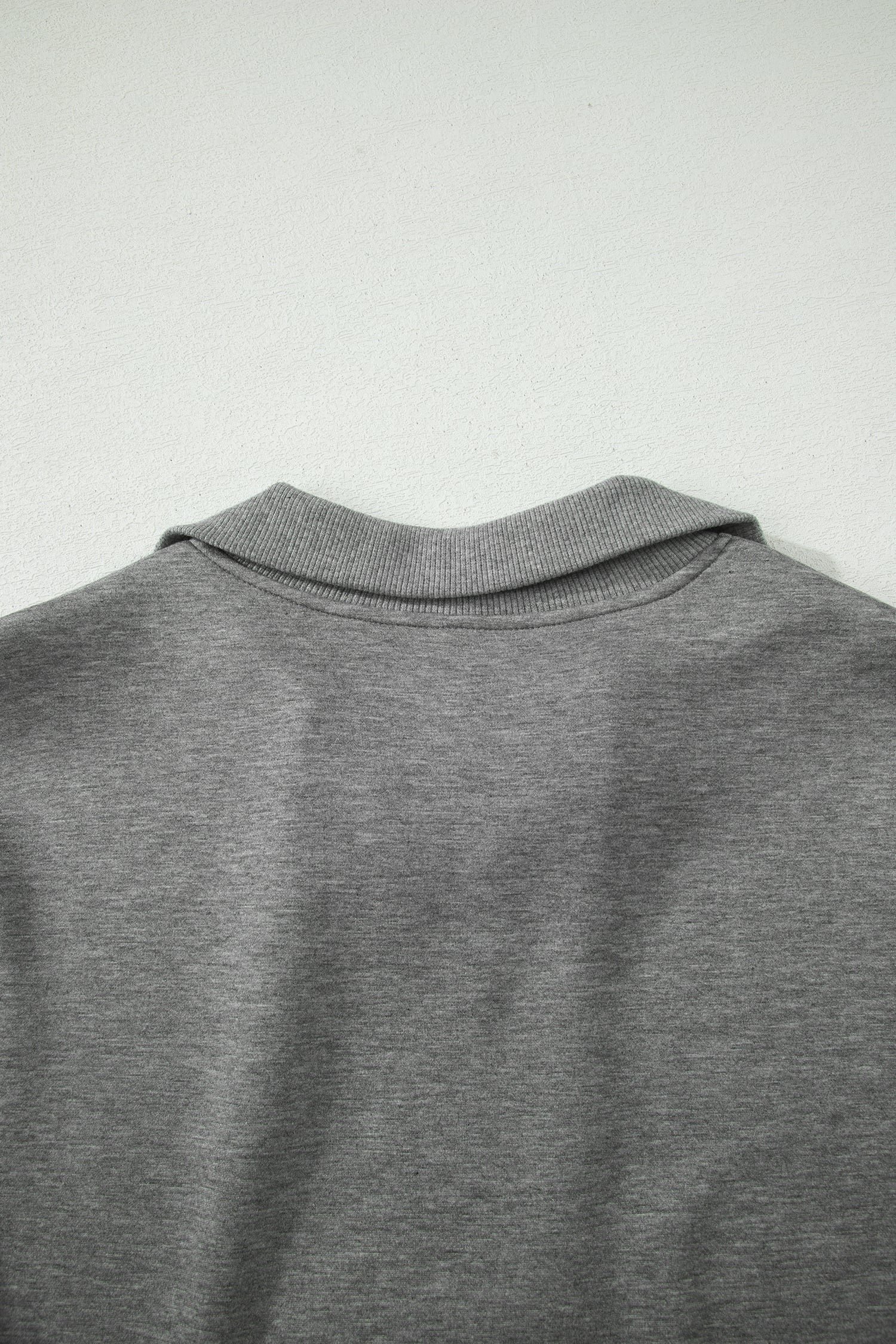 Gray Half Zip Polo Tee Casual Pant Set