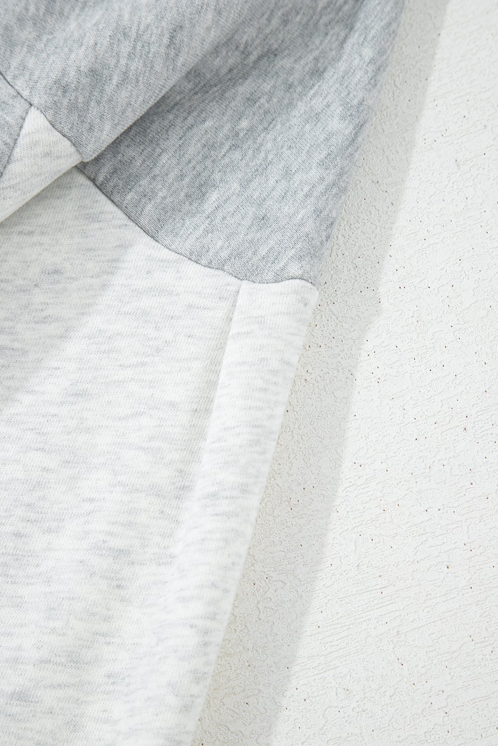Gray Half Zipper Collared Drop Shoulder Side Slits Sweatshirt