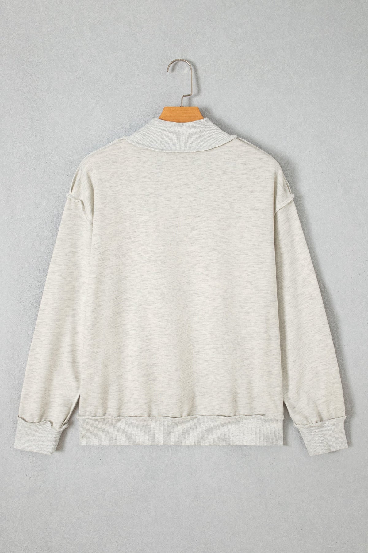 Gray High Neck Polka Dot Slogan Printed Baggy Sweatshirt
