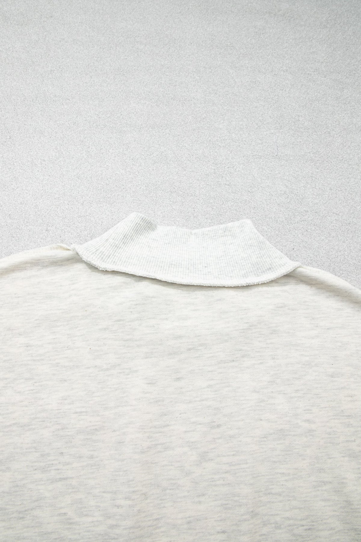Gray High Neck Polka Dot Slogan Printed Baggy Sweatshirt