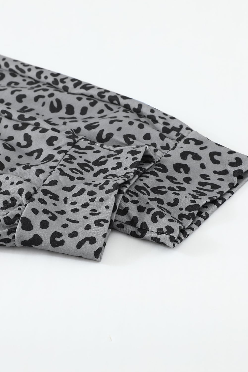 Gray Leopard Elastic Waist Casual Joggers