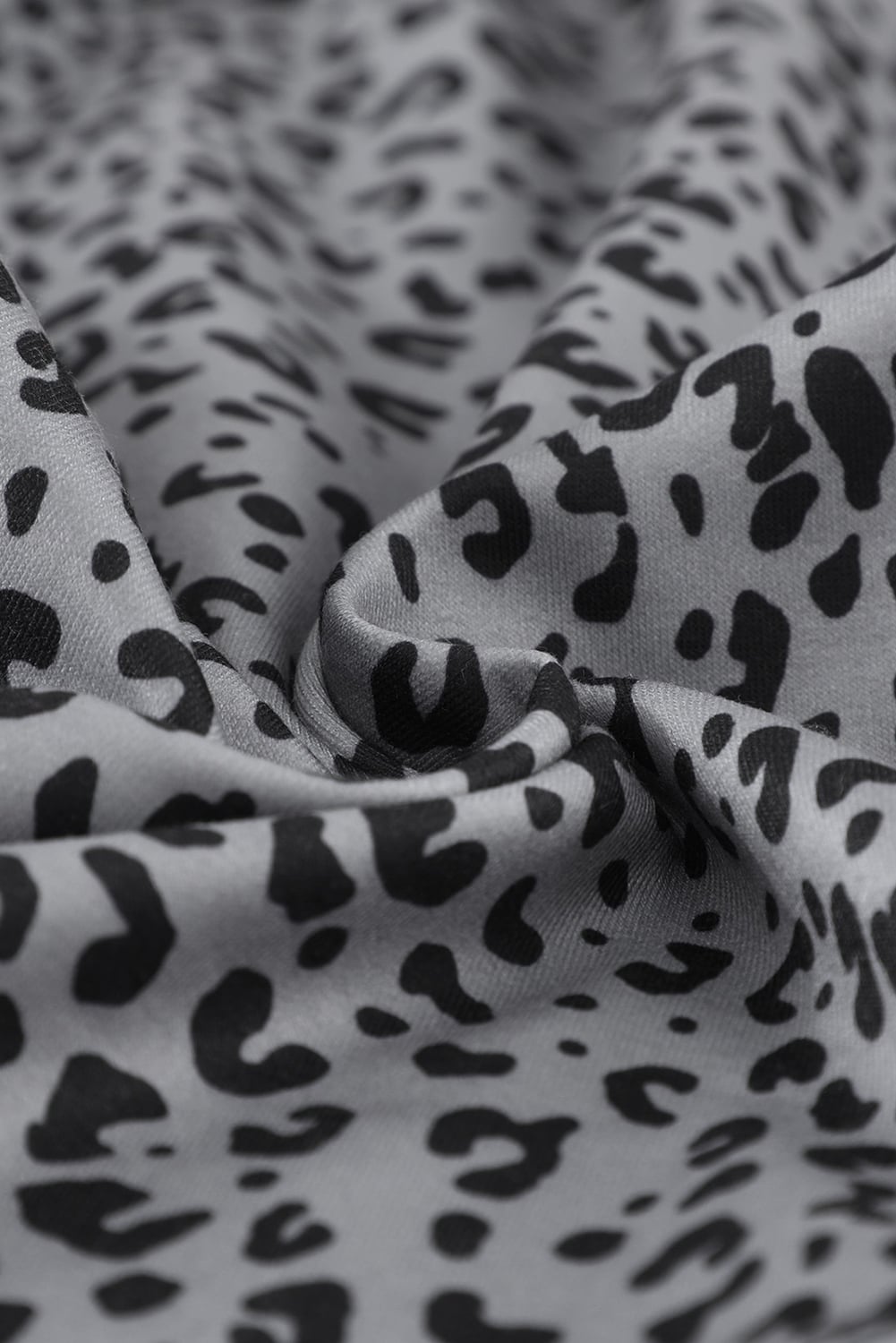 Gray Leopard Elastic Waist Casual Joggers