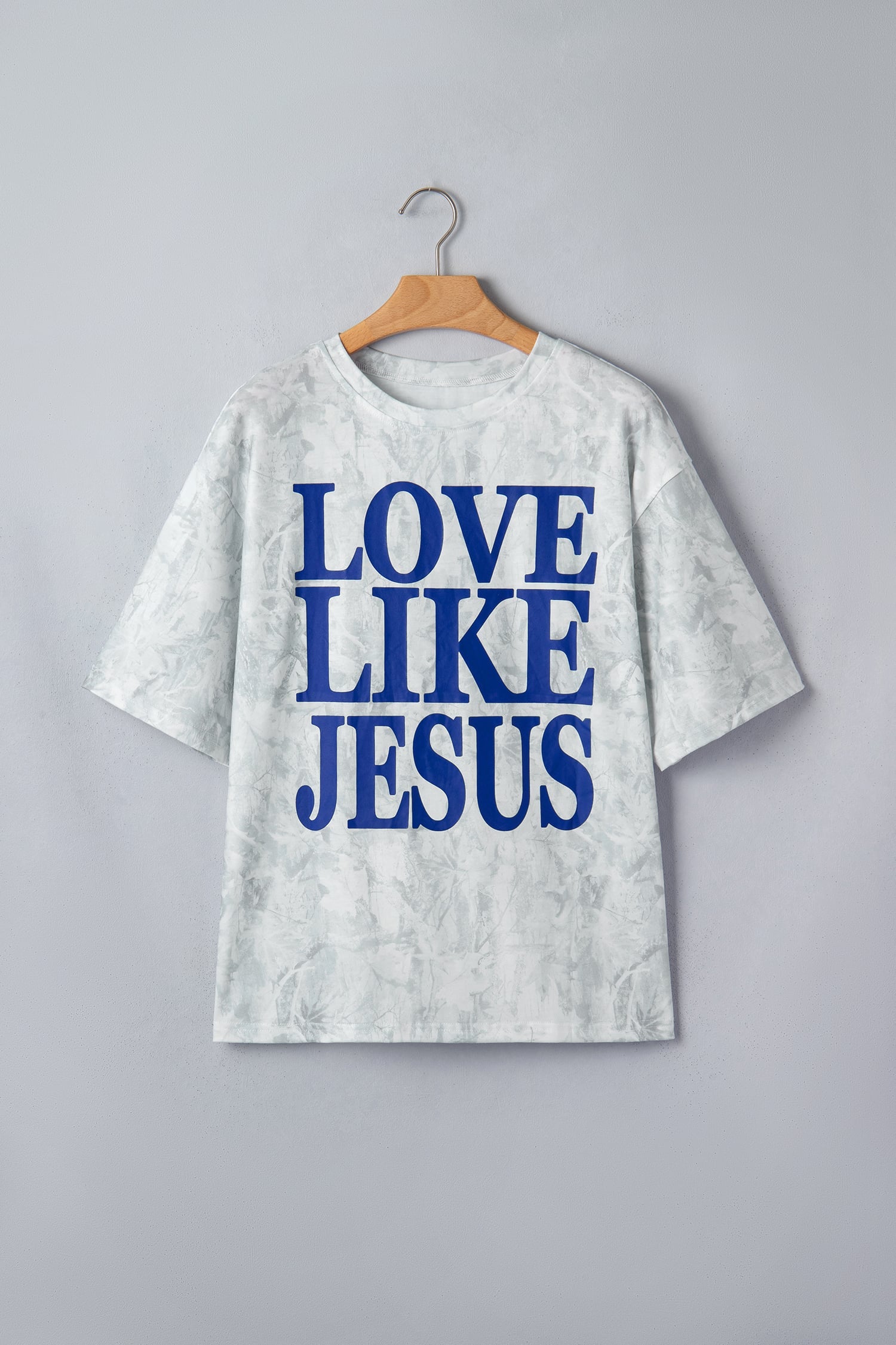 Gray Love Like Jesus Camouflage Oversized T Shirt