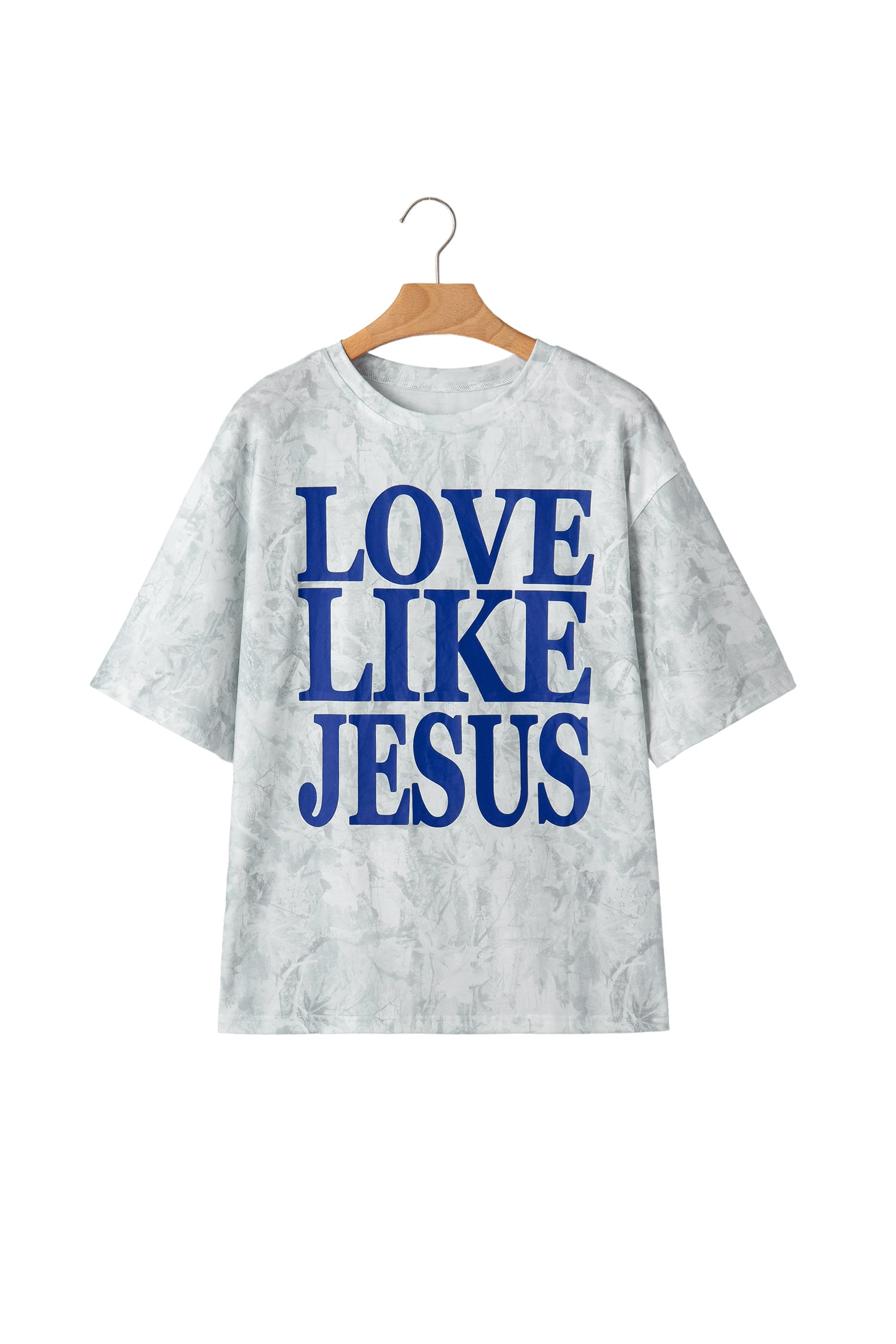 Gray Love Like Jesus Camouflage Oversized T Shirt