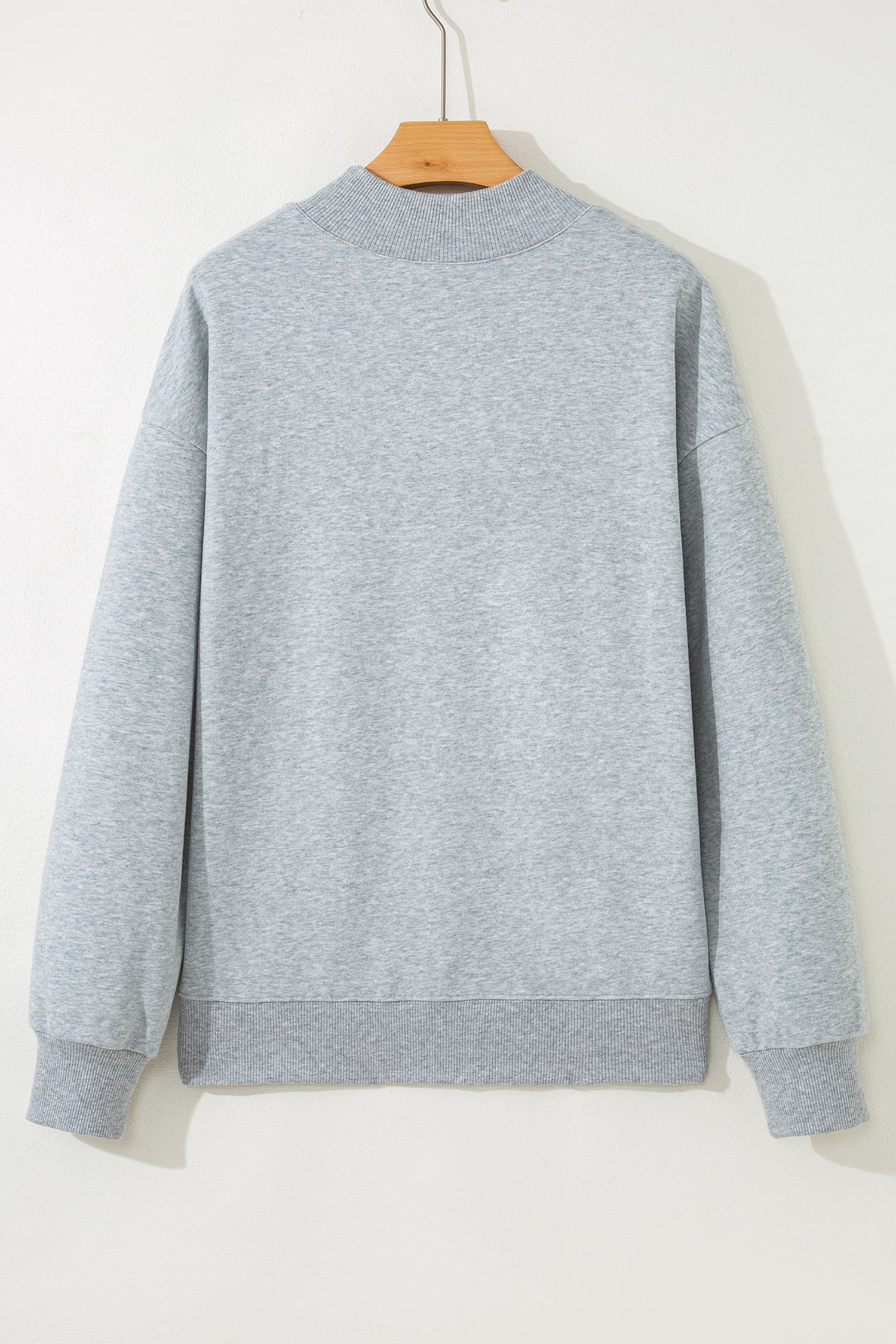 Gray Mallard Duck Camouflage Print Mock Neck Sweatshirt
