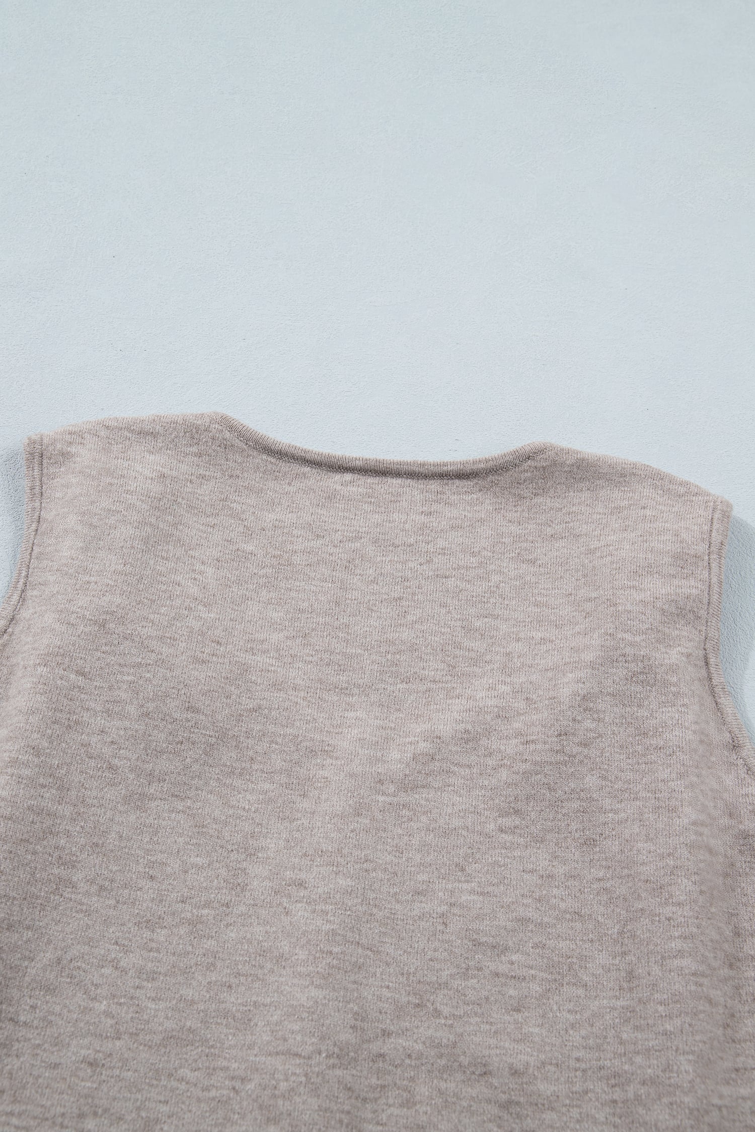 Gray Morn Metal Star Detail V Neck Sweater Knit Tank Top
