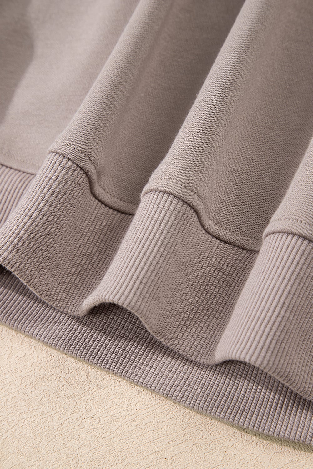 Gray Morn Varsity Striped Detail Crewneck Pullover Elastic Sweatpants 2pcs Outfit
