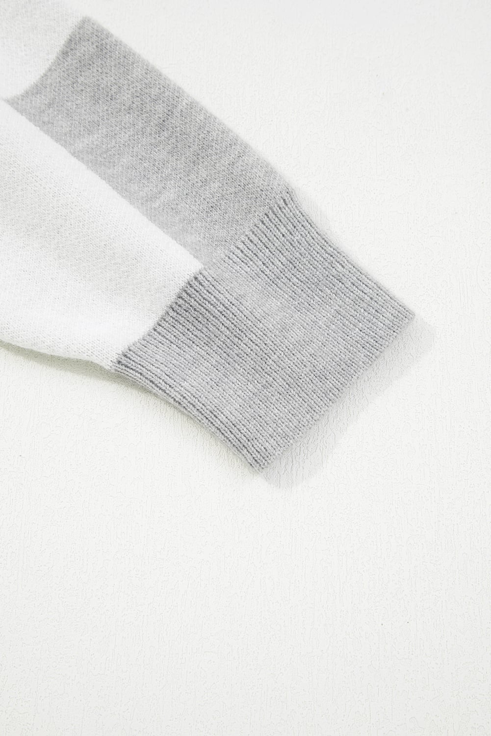 Gray Plus Size Checkered Pattern Button Polo Collar Split Sweater