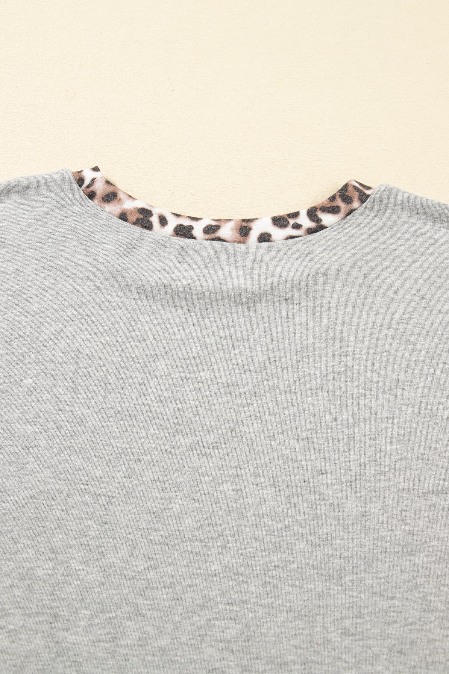Gray Plus Size Leopard Color Block Patchwork Dolman Sweatshirt