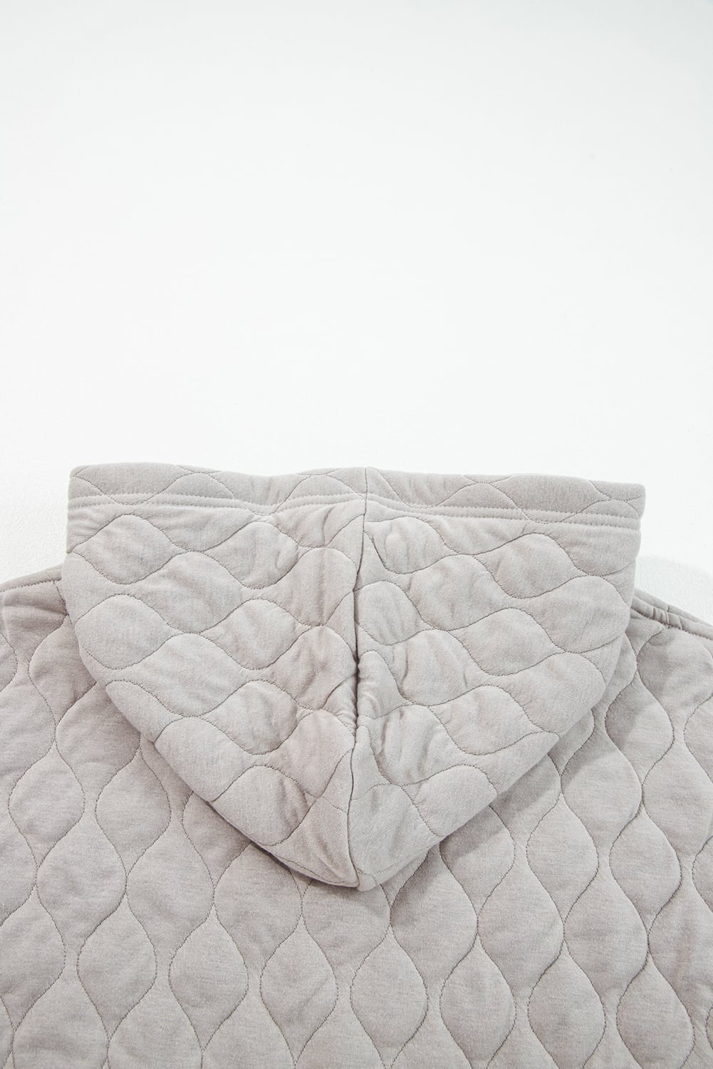 Gray Quilted Quarter Zip Plus Size Hoodie