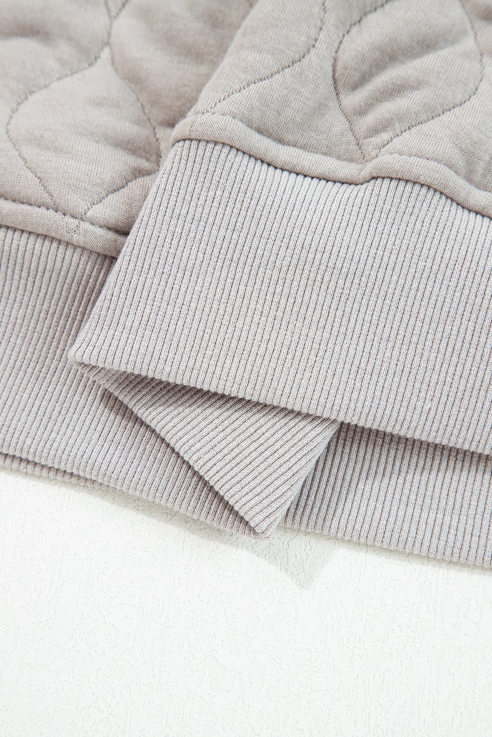 Gray Quilted Quarter Zip Plus Size Hoodie