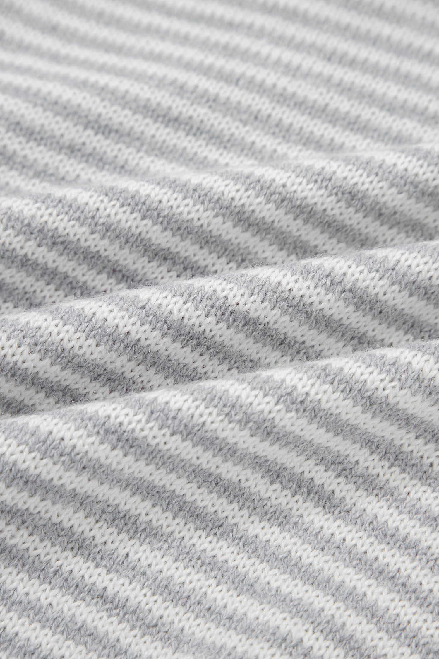 Gray Stripe Contrast Heart Pattern Valentine Knit Sweater