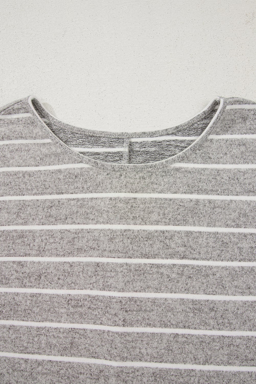 Gray Stripe Dolman Sleeve Drop Shoulder Top