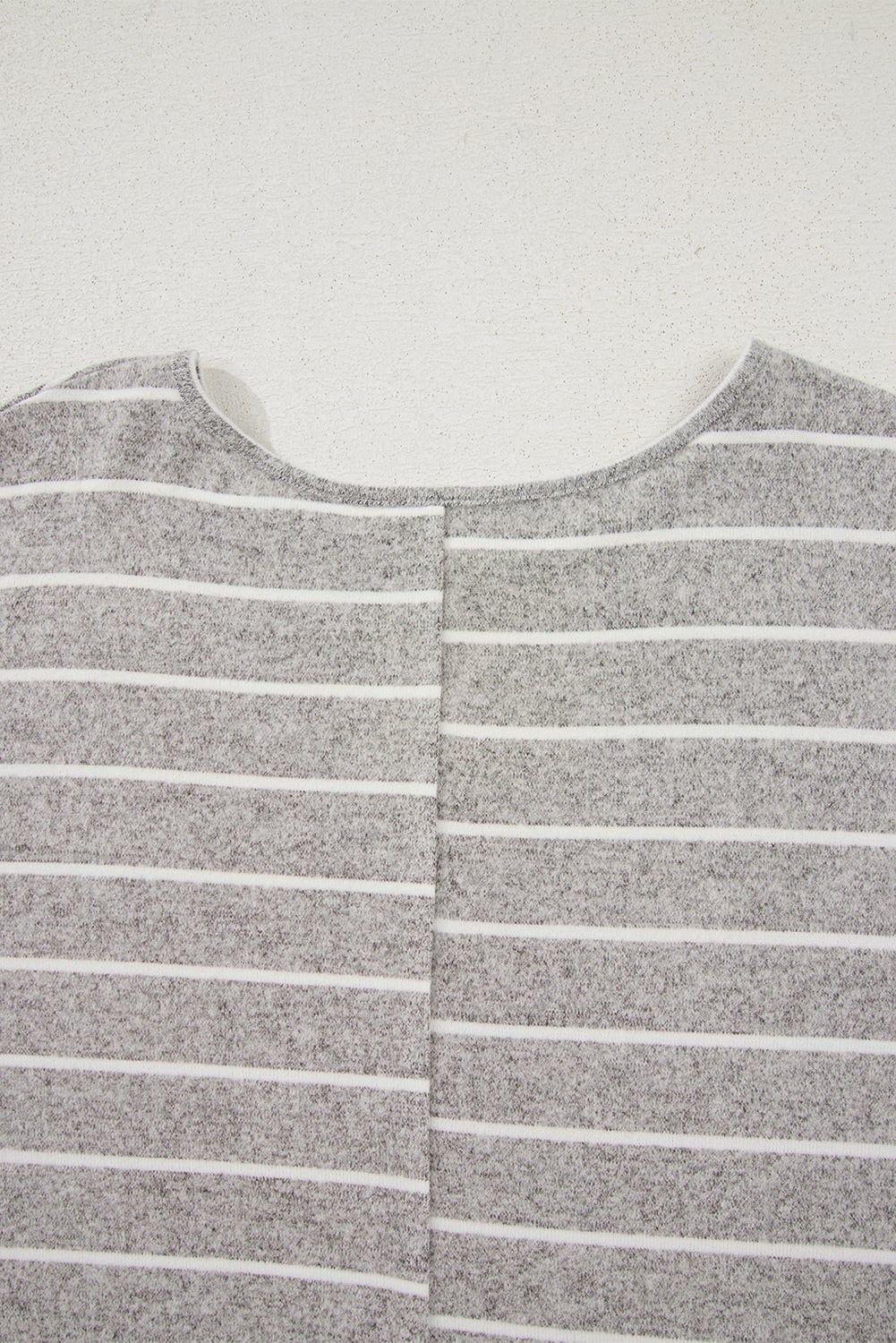 Gray Stripe Dolman Sleeve Drop Shoulder Top