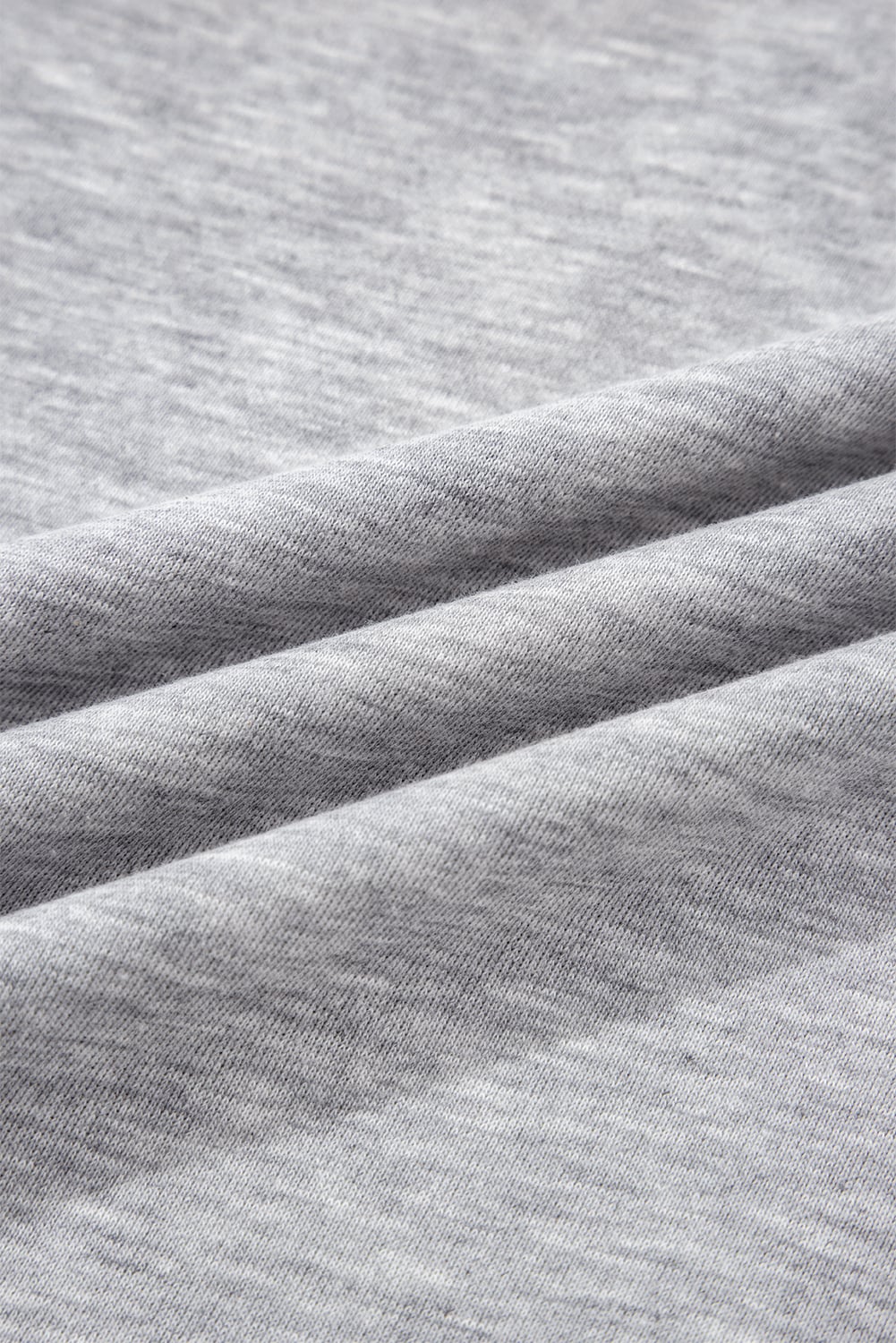 Gray Varsity Contrast Striped Trim V Neck Sweatshirt