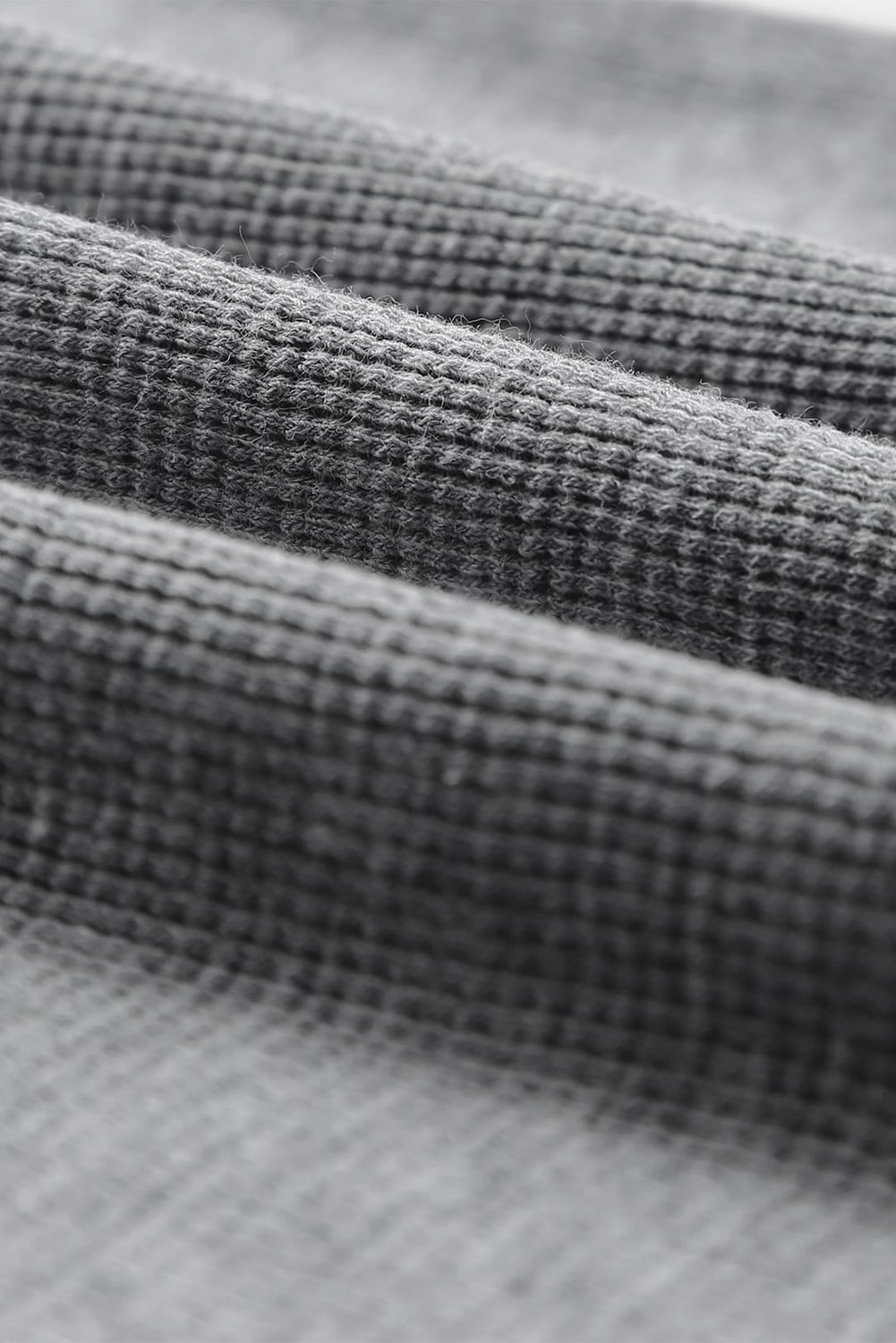 Gray Waffle Knit Henley Top