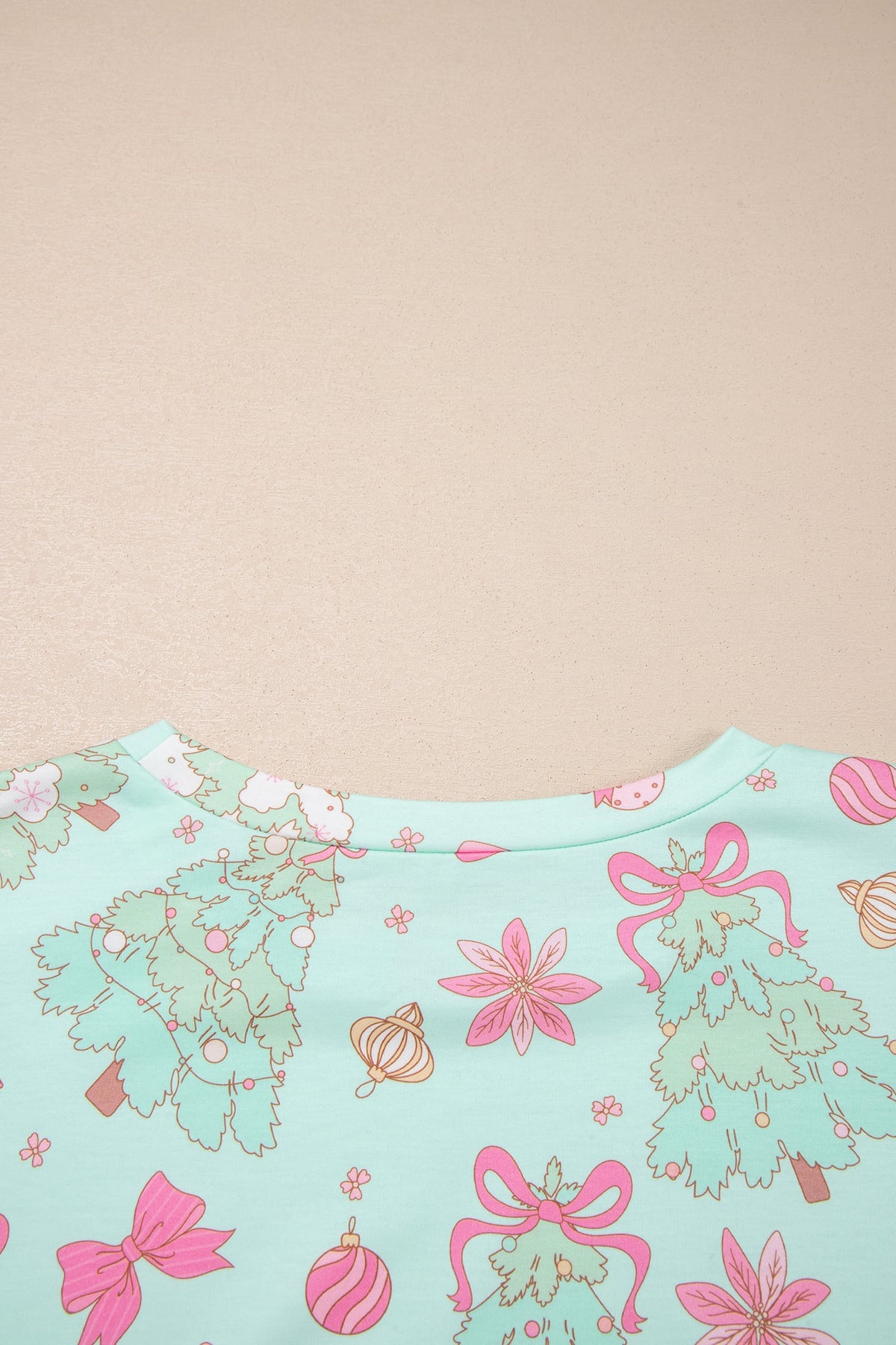Green Abstract Print Long Sleeve Two Piece Lounge Set