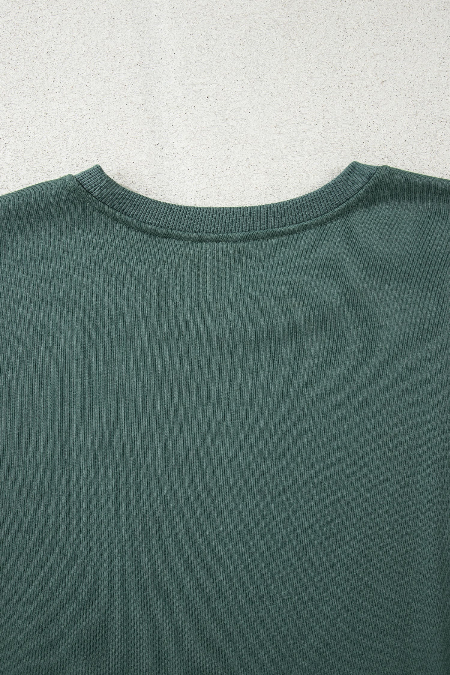 Green Bay Solid Color Oversize Slit Sweatshirt Ribbed Leggings 2pcs Set