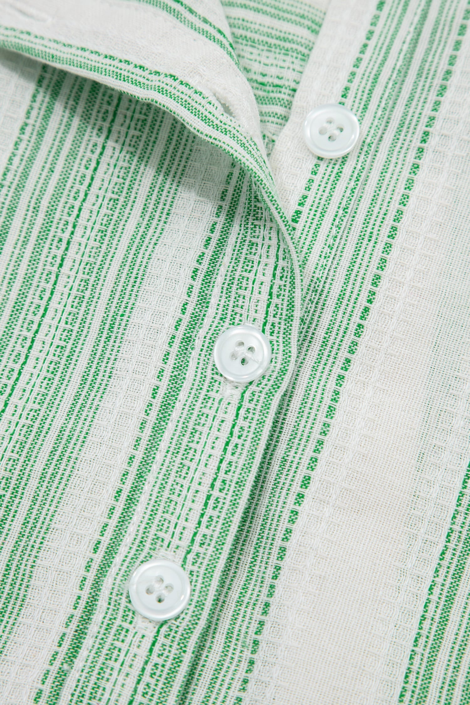 Green Breathable Gauze Half Button Short Sleeve Casual Blouse