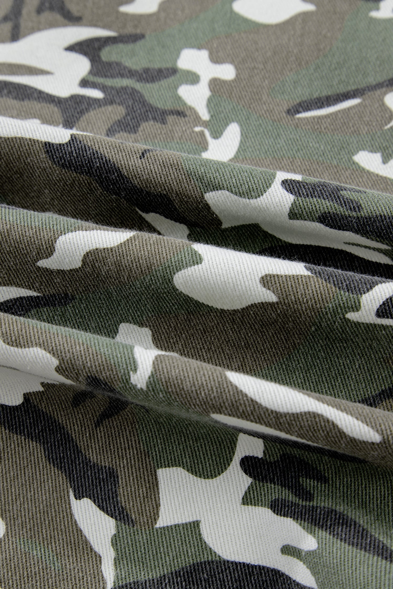 Green Camo Chest Pockets Loose Jean Jacket