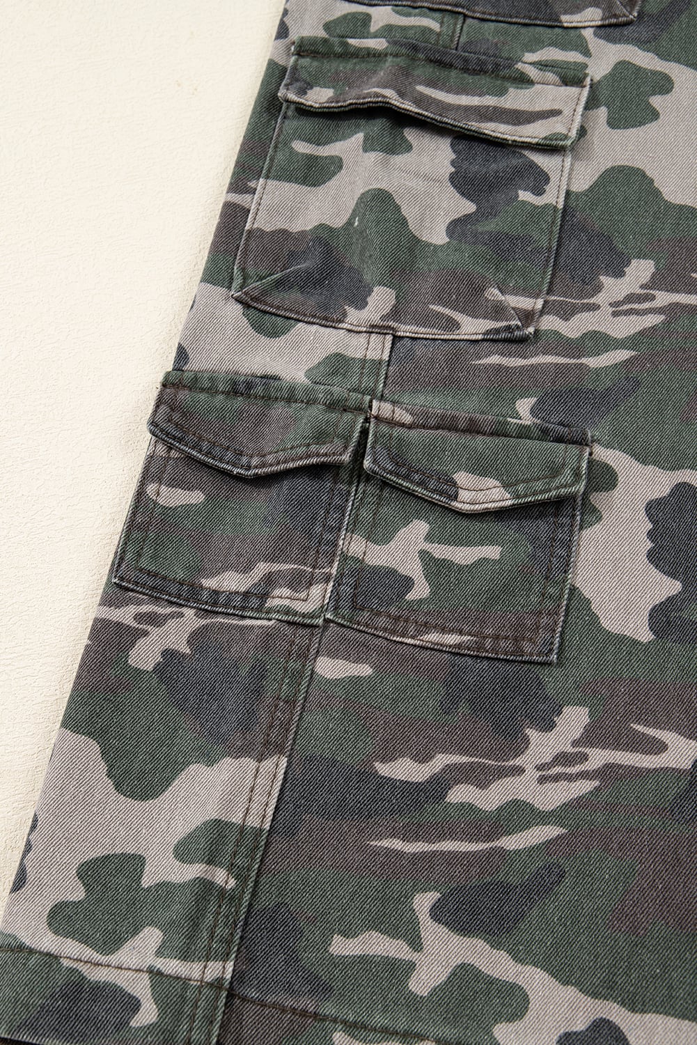 Green Camo Cargo Wide Leg Pants