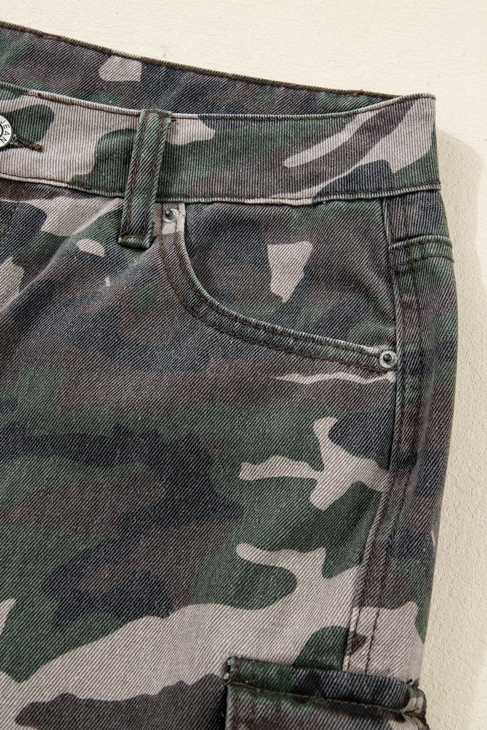 Green Camo Cargo Wide Leg Pants