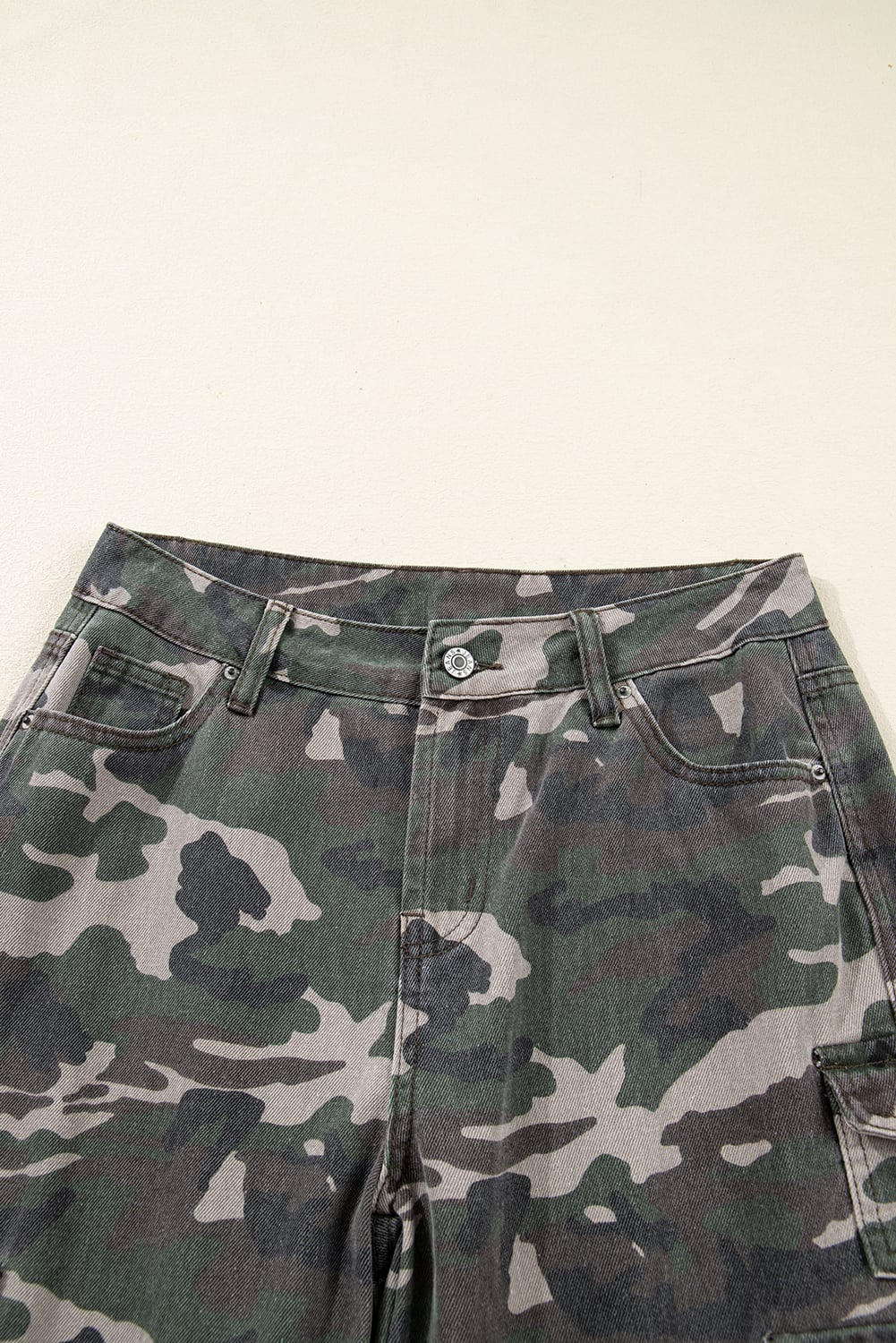 Green Camo Cargo Wide Leg Pants