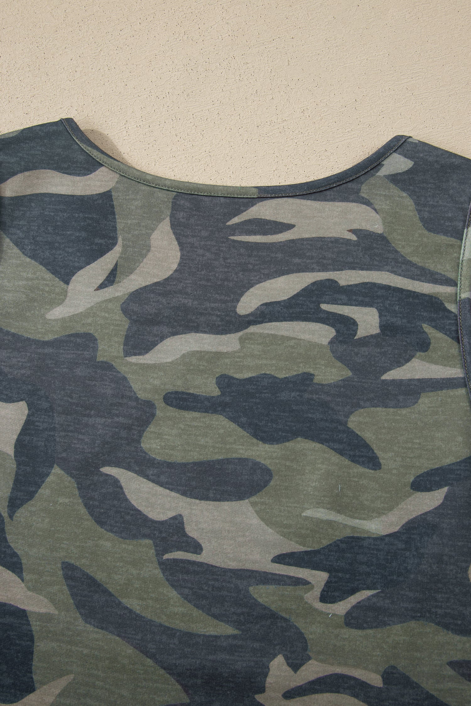 Green Camouflage Print Slim Tank Drawstring Pant Set