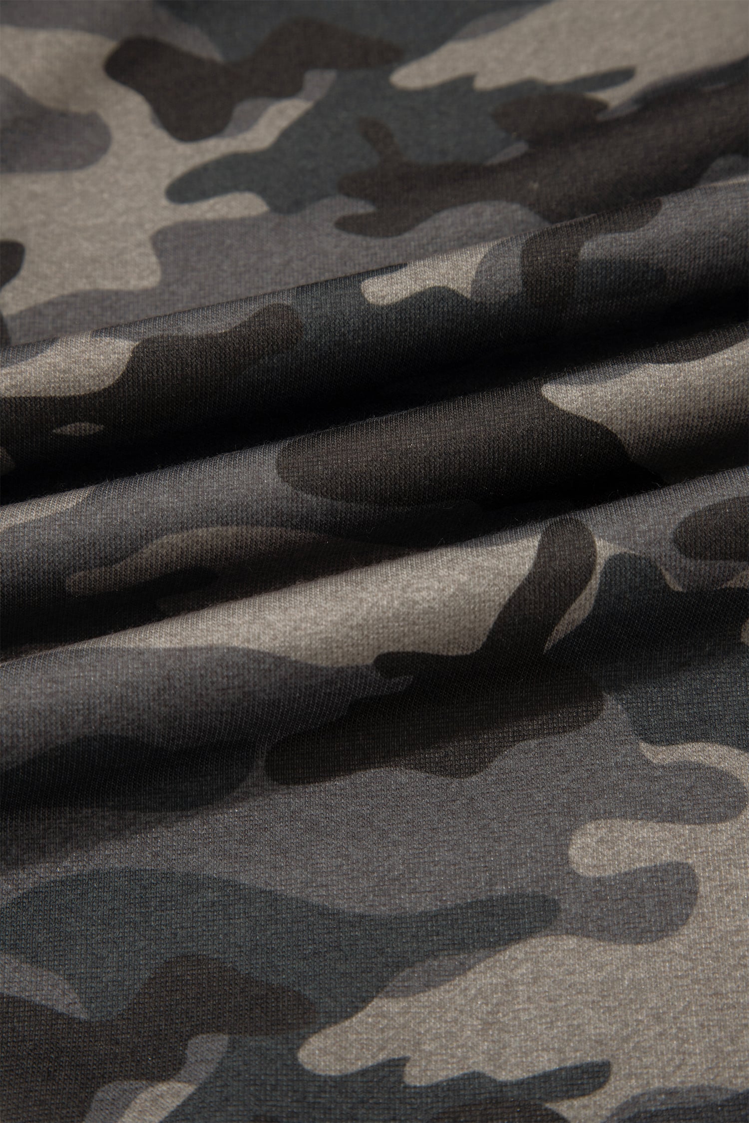 Green Camouflage Print Striped Side Panel Patchwork Drawstring Pants