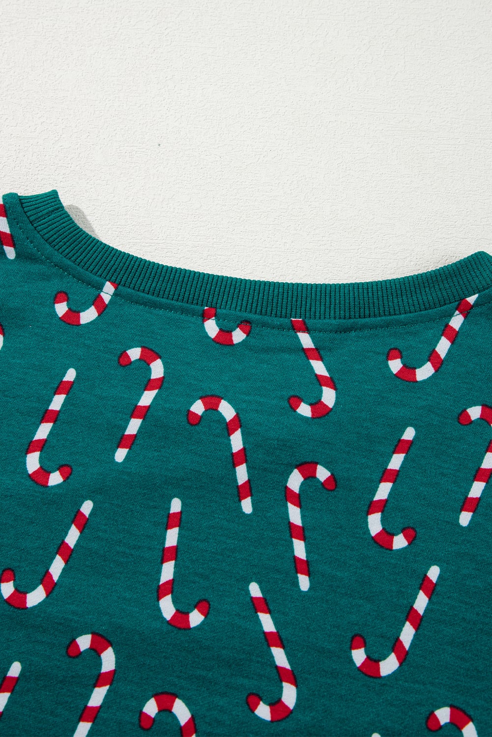 Green Christmas Candy Cane Printed Top and Pants Lounge Set