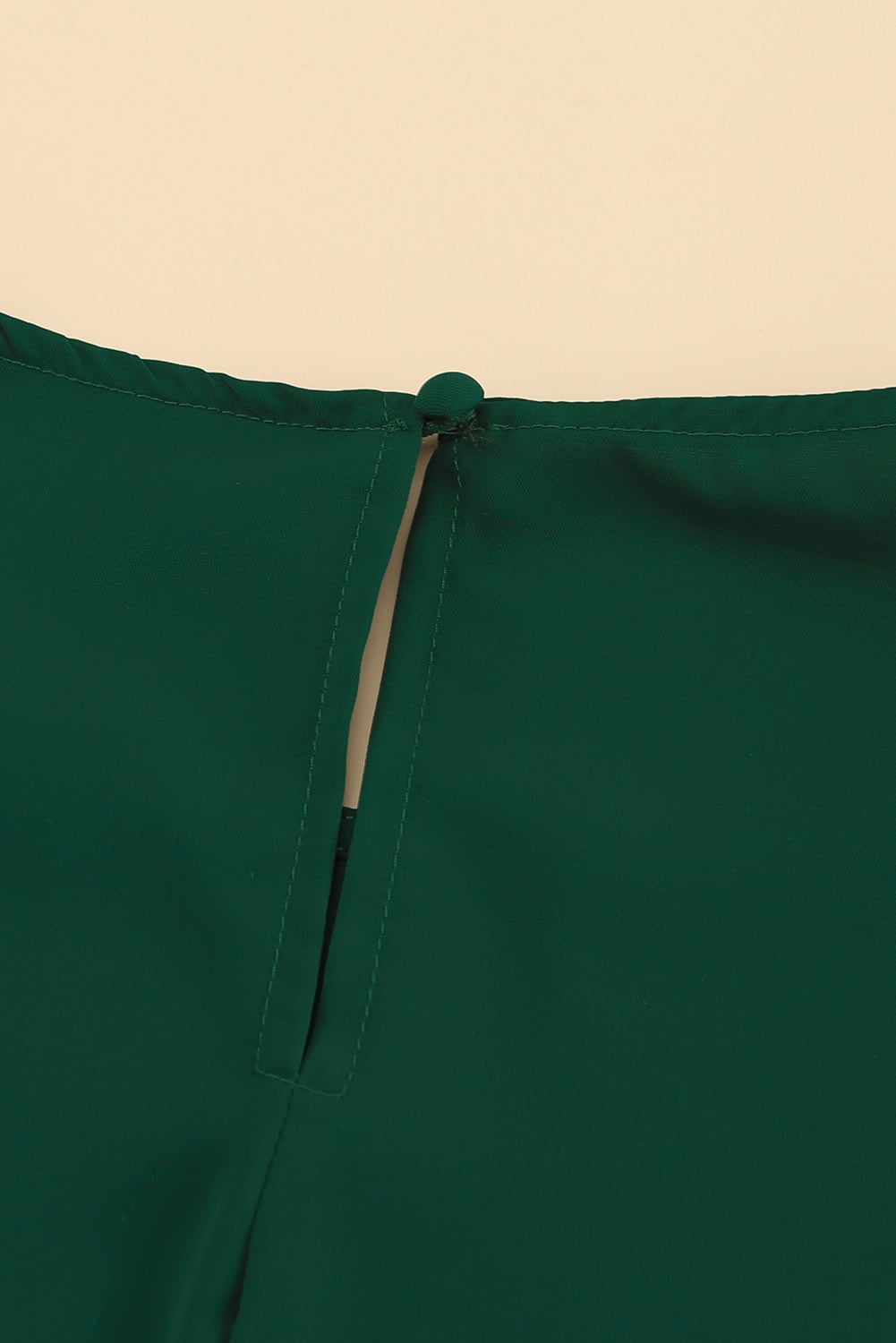 Green Crew Neck Ruffle Bubble Sleeve Top