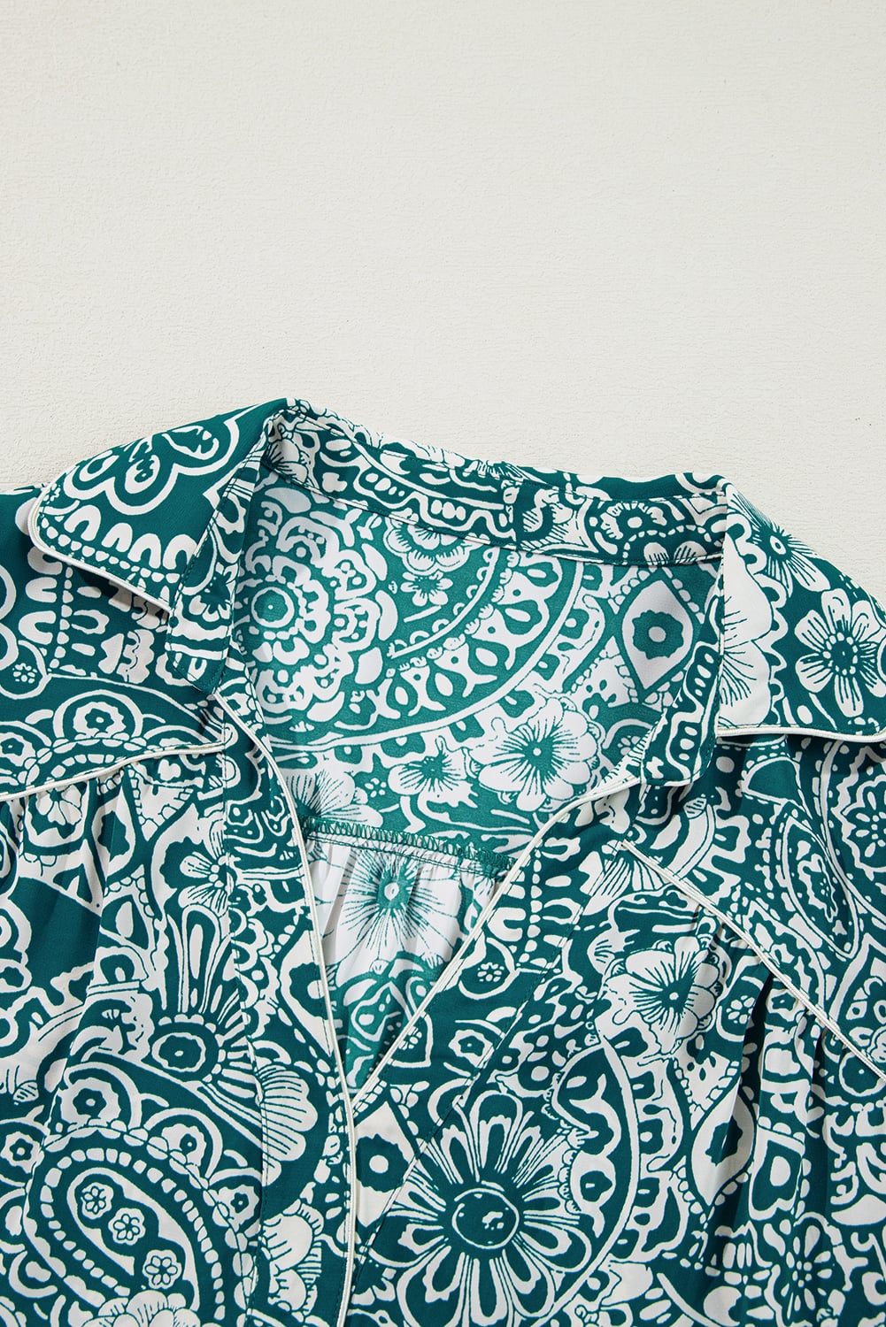 Green Floral Flounce Sleeve Split Neck Plus Size Dress