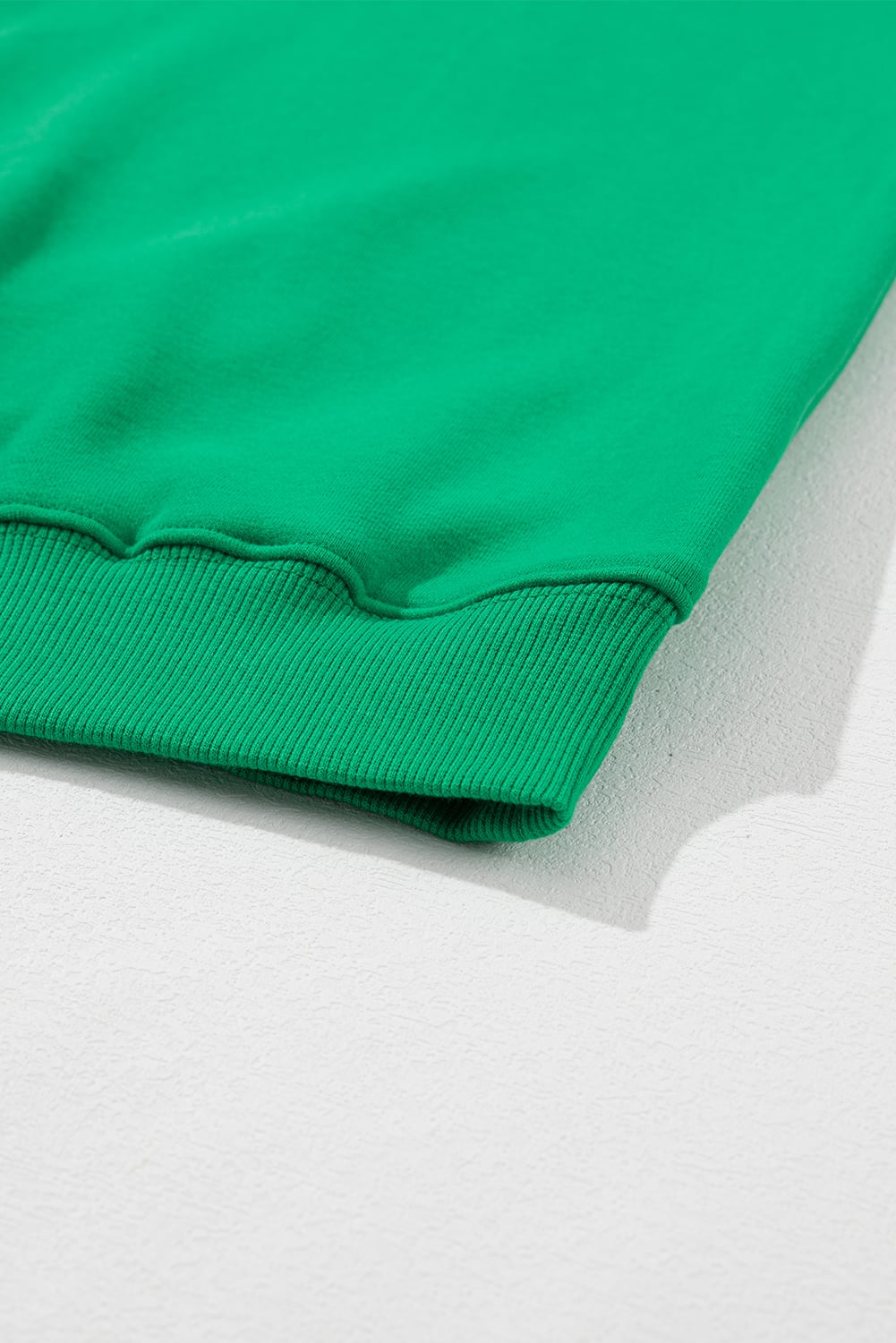 Green LUCKY Aphabet Chenille Embroidered Pullover Sweatshirt