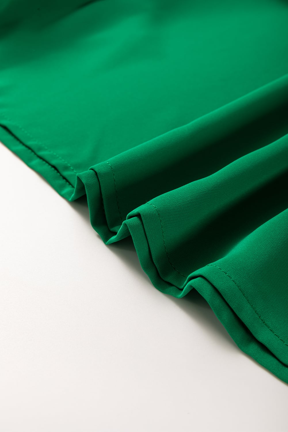 Green Oversized Color Block Boat Neck Tunic Blouse