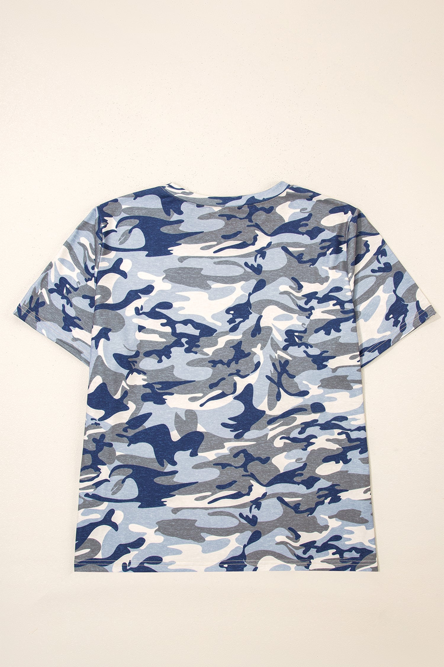 Green Plus Size Camo Print Crew Neck Short Sleeve Tee