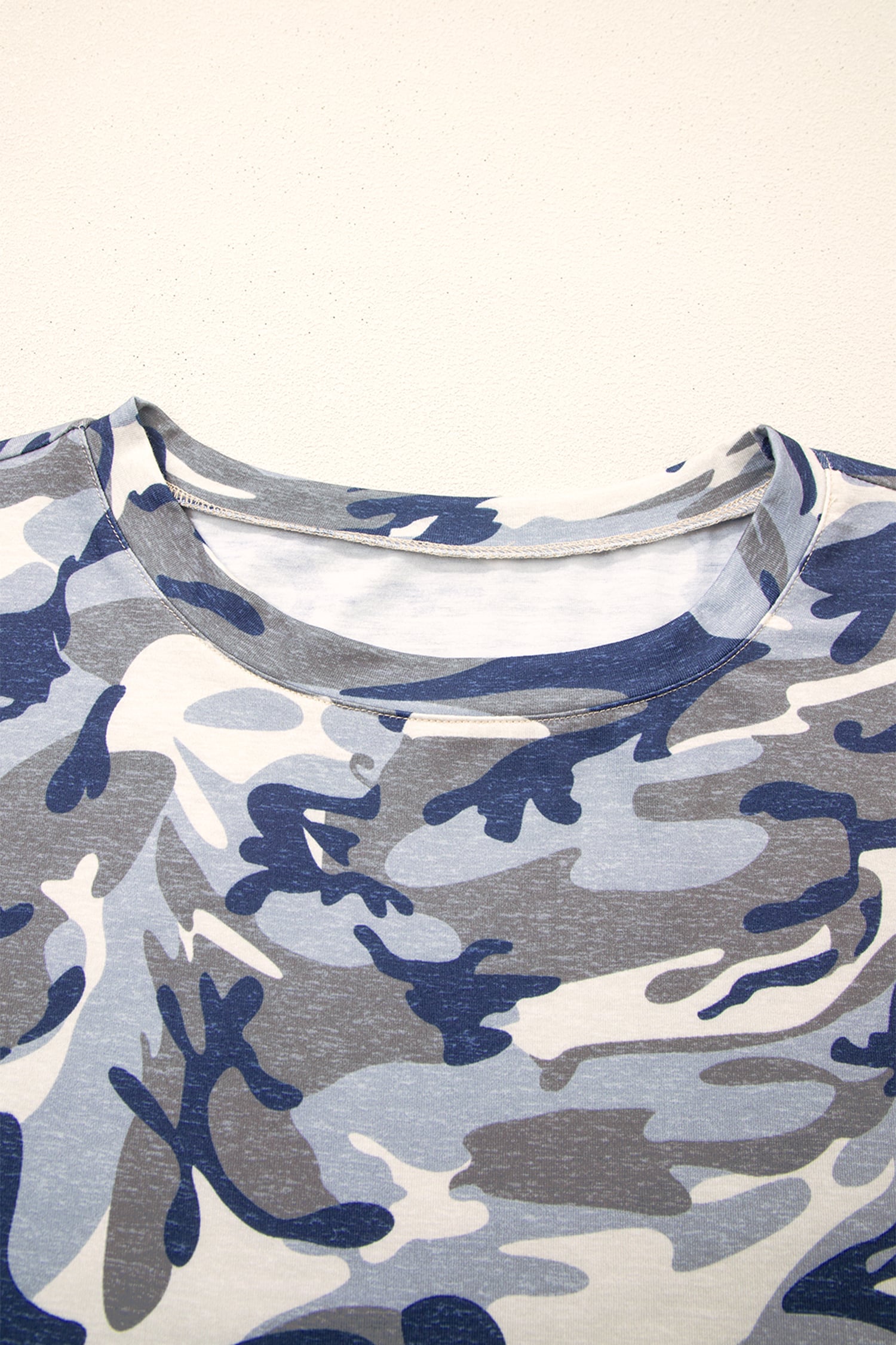 Green Plus Size Camo Print Crew Neck Short Sleeve Tee