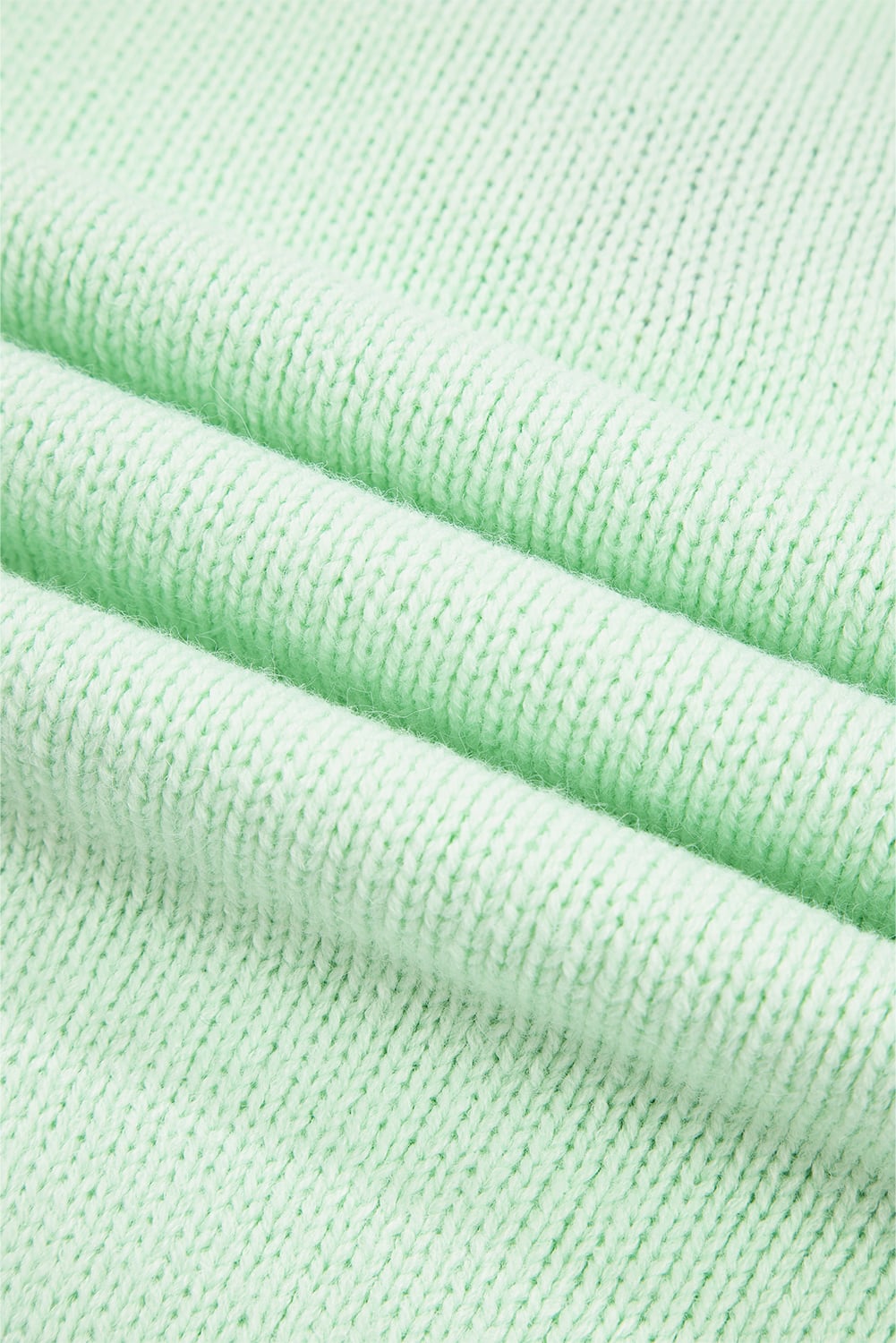 Green Stitched V Neck Color Block Knitted Drop Shoulder Sweater